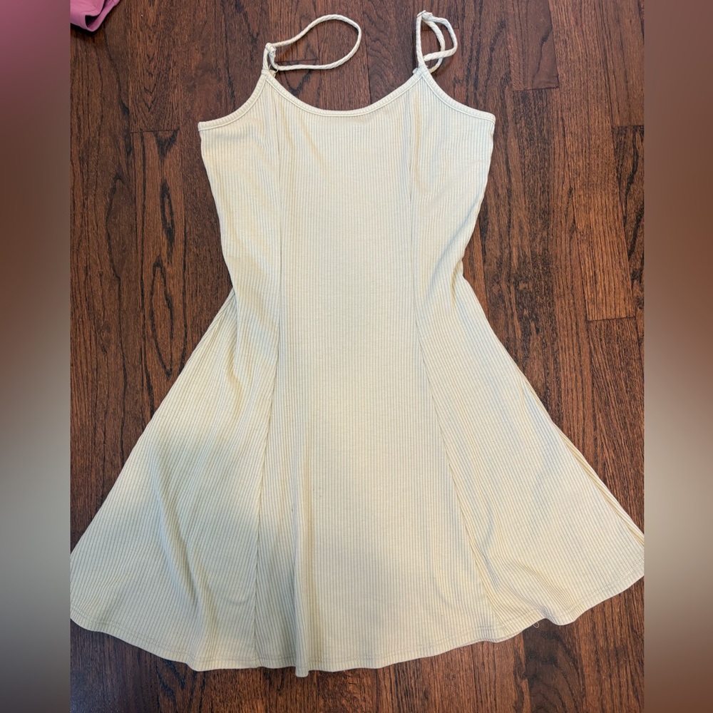Sage green Ribbed Sleeveless Dress
